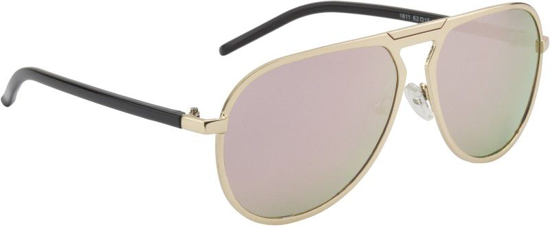 Mirrored Aviator Sunglasses (62)  (For Men & Women, Grey, Pink)