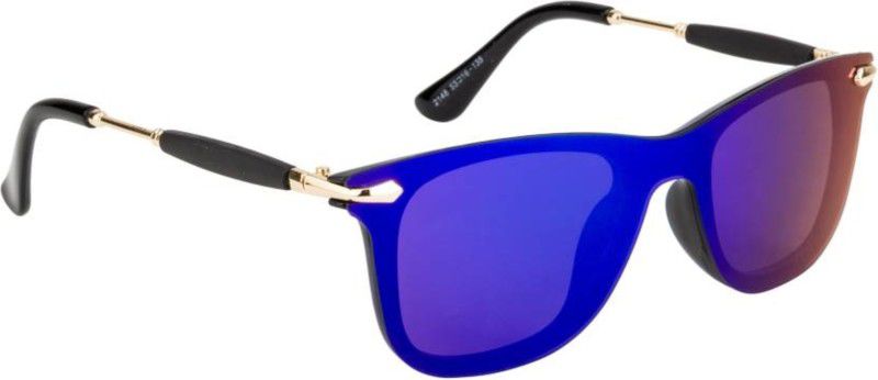 UV Protection Shield Sunglasses (Free Size)  (For Boys & Girls, Blue)