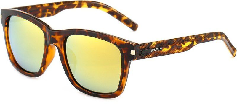 Polarized, Mirrored, Gradient, UV Protection Wayfarer, Rectangular Sunglasses (Free Size)  (For Men, Golden)