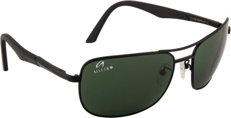 UV Protection Oval, Aviator Sunglasses (62)  (For Men & Women, Green)