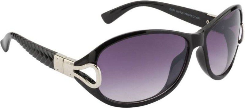 UV Protection, Riding Glasses, Gradient Wrap-around, Butterfly, Over-sized, Oval Sunglasses (Free Size)  (For Women, Violet)