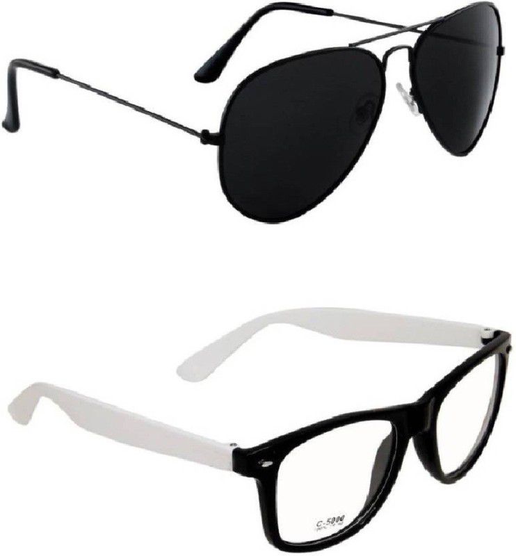 Others Wayfarer, Aviator Sunglasses (Free Size)  (For Boys, Clear, Black)