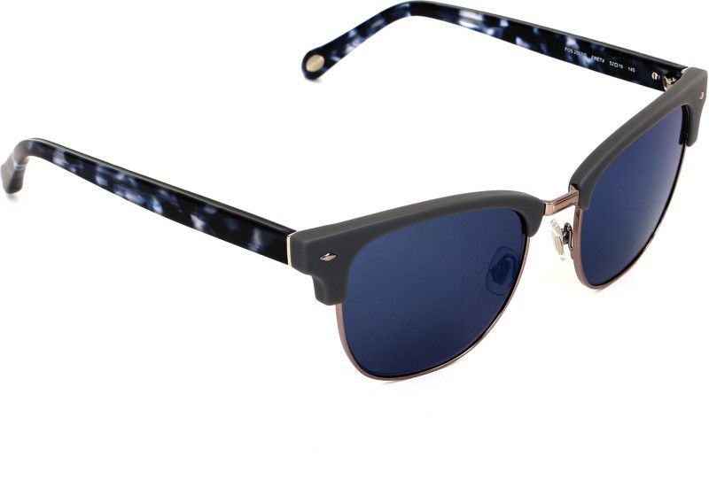 Gradient Clubmaster Sunglasses (52)  (For Men, Blue)