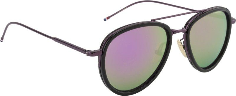 Mirrored Aviator Sunglasses (58)  (For Men & Women, Green, Violet)