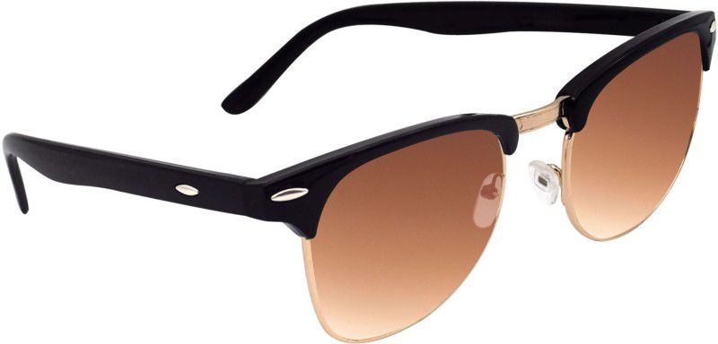 UV Protection Clubmaster Sunglasses  (For Men & Women, Brown)