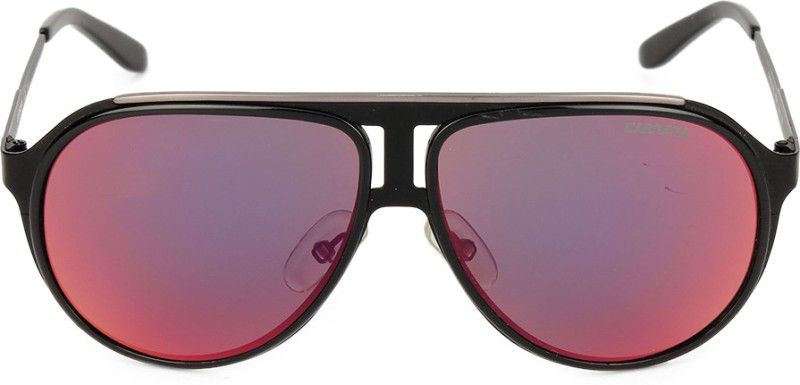 Mirrored Oval Sunglasses (Free Size)  (For Men, Red)