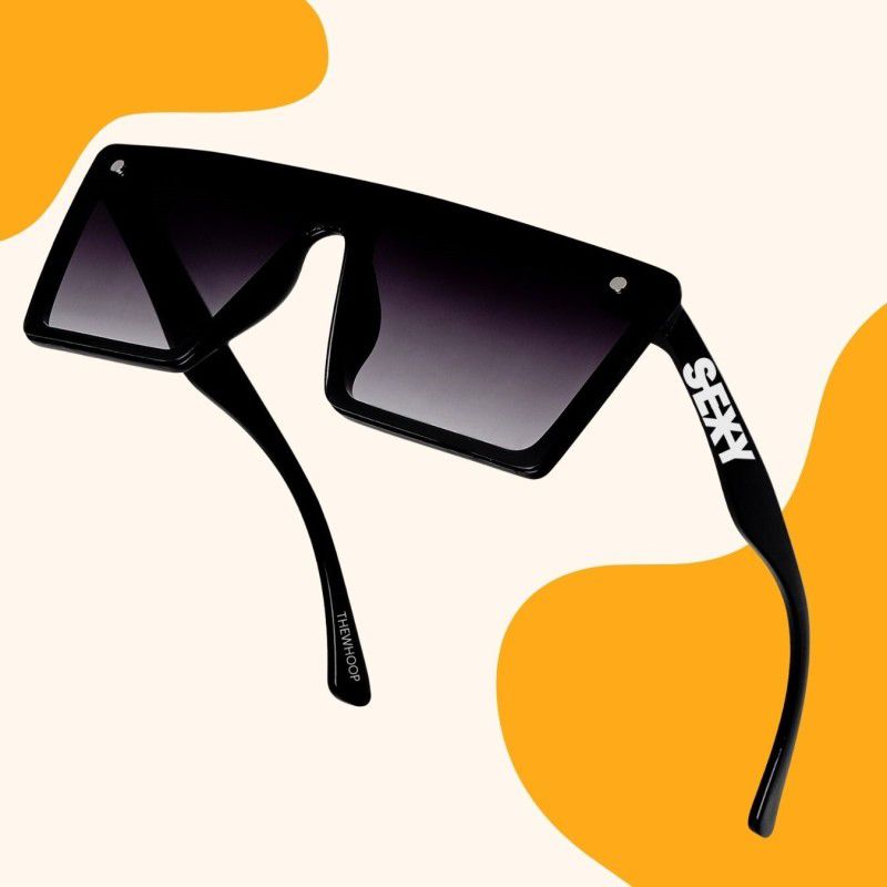 UV Protection, Mirrored, Night Vision Shield Sunglasses (Free Size)  (For Men & Women, Black)
