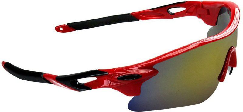UV Protection, Mirrored Sports Sunglasses (Free Size)  (For Men, Yellow)