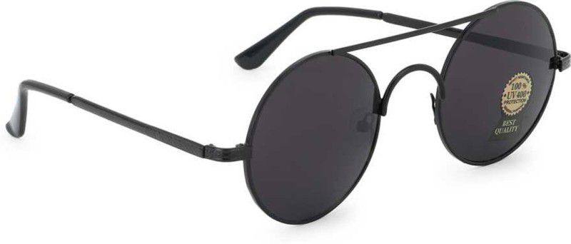 UV Protection Round Sunglasses (54)  (For Men & Women, Black)