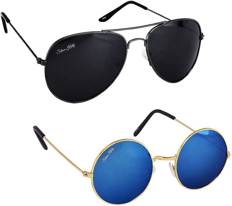 UV Protection Aviator Sunglasses (88)  (For Men & Women, Black, Blue)