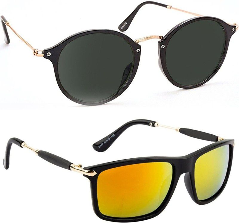 Mirrored, UV Protection Cat-eye, Wayfarer Sunglasses (53)  (For Men & Women, Black, Red)