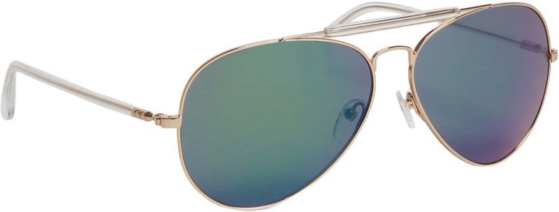 Mirrored Aviator Sunglasses (Free Size)  (For Men, Green)