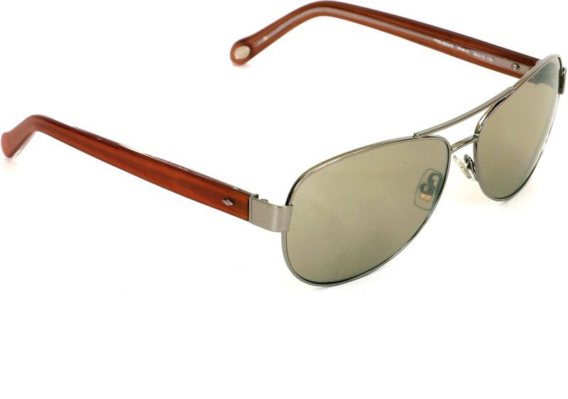 Gradient Aviator Sunglasses (58)  (For Men & Women, Brown)