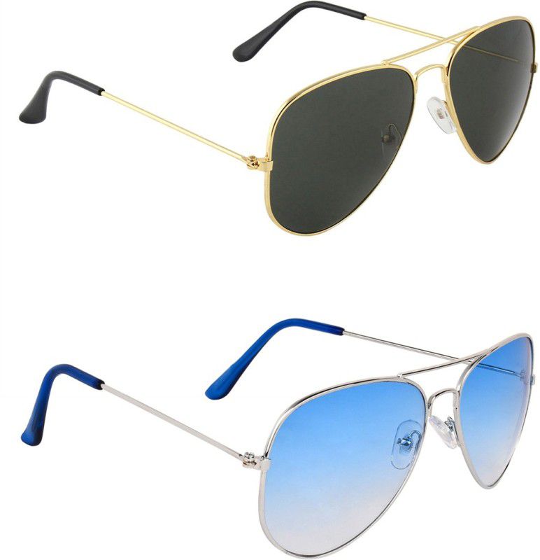 UV Protection Aviator Sunglasses (55)  (For Men & Women, Black, Blue)