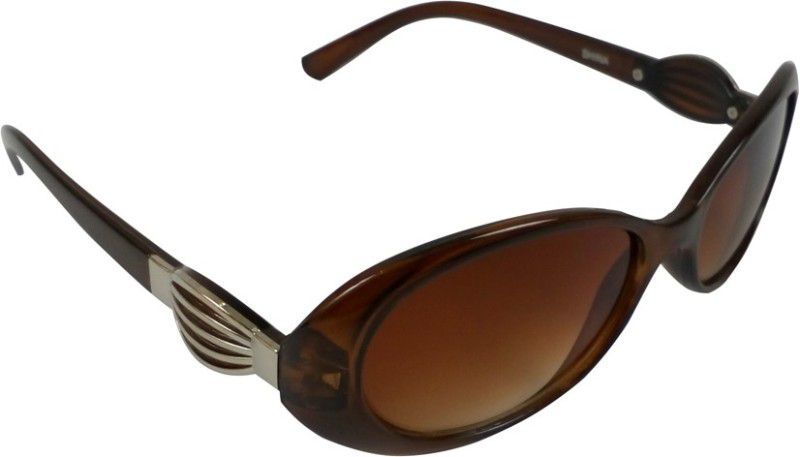 Polarized Oval Sunglasses (Free Size)  (For Girls, Brown)
