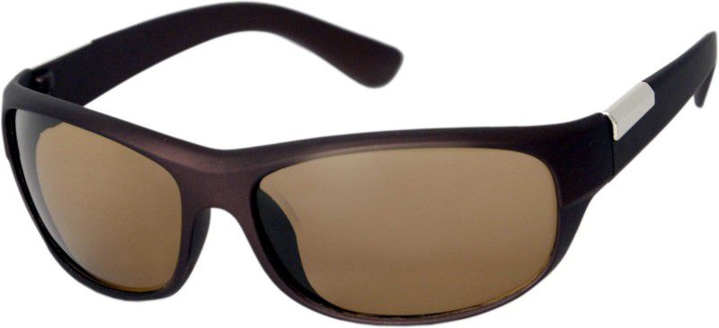 UV Protection Wrap-around Sunglasses (55)  (For Men & Women, Brown)