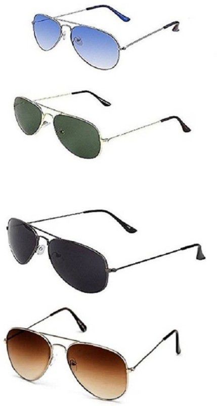 UV Protection Aviator Sunglasses (Free Size)  (For Men & Women, Black, Green, Brown, Blue)