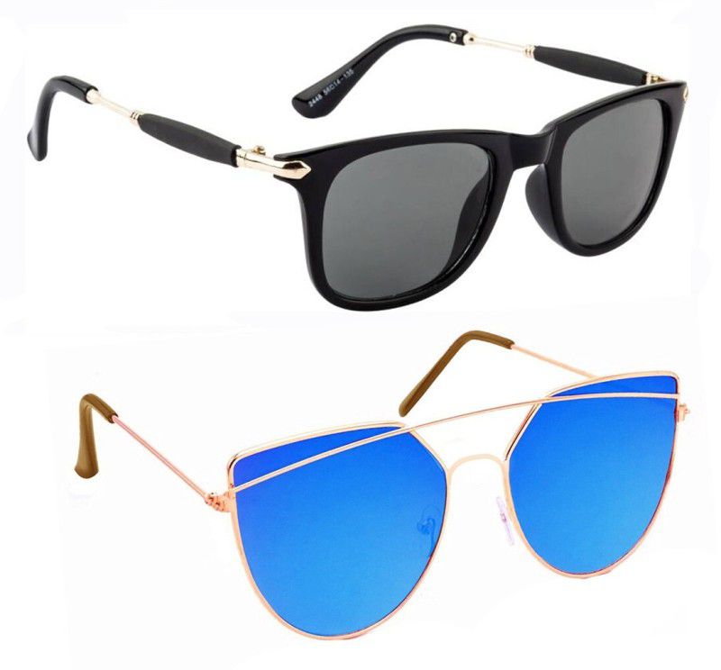 UV Protection Aviator Sunglasses (55)  (For Men & Women, Blue, Black)