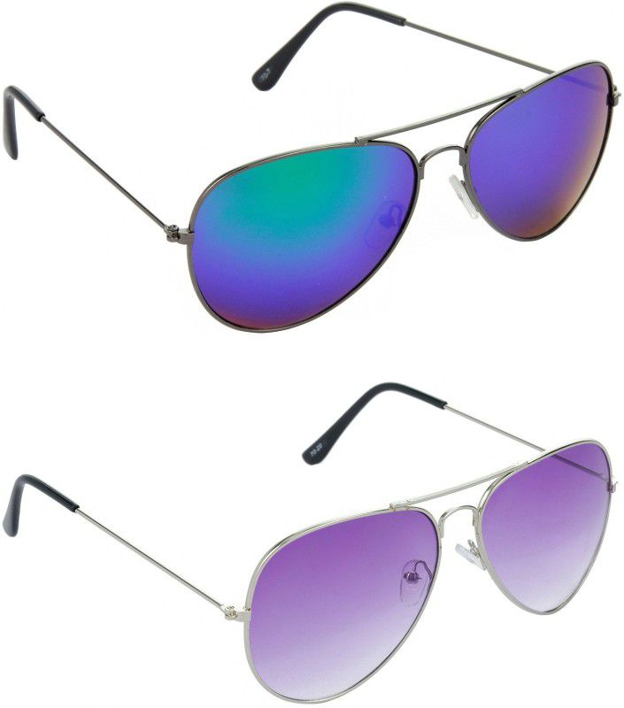 UV Protection Aviator Sunglasses (58)  (For Men, Blue, Violet)