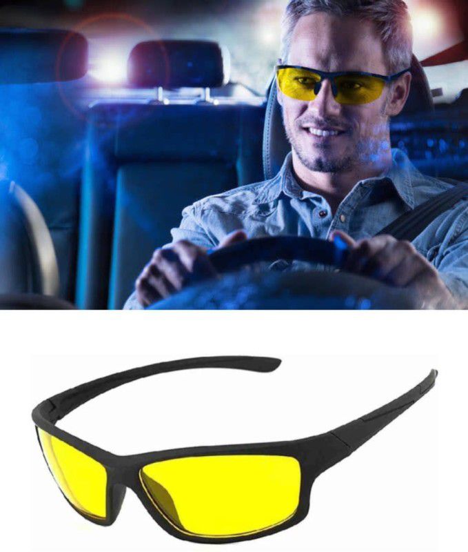 Night Vision Sports Sunglasses (51)  (For Boys & Girls, Yellow)