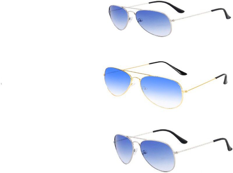 UV Protection Aviator Sunglasses (66)  (For Men & Women, Blue)