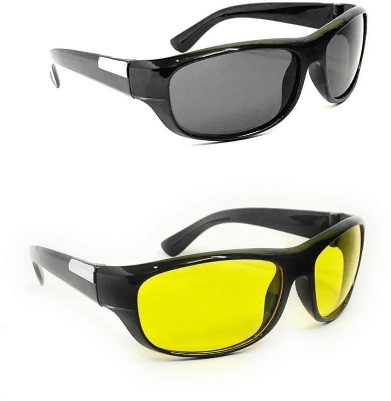 Sports Sunglasses  (For Boys & Girls, Yellow, Black)