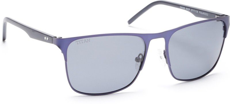 Polarized Rectangular Sunglasses (Free Size)  (For Men, Black)