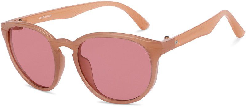 Polarized Round Sunglasses (49)  (For Men & Women, Pink)