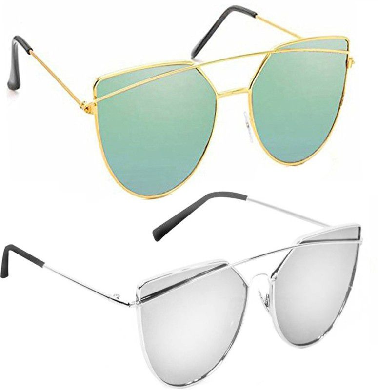 UV Protection Wayfarer Sunglasses (53)  (For Men & Women, Green, Silver)