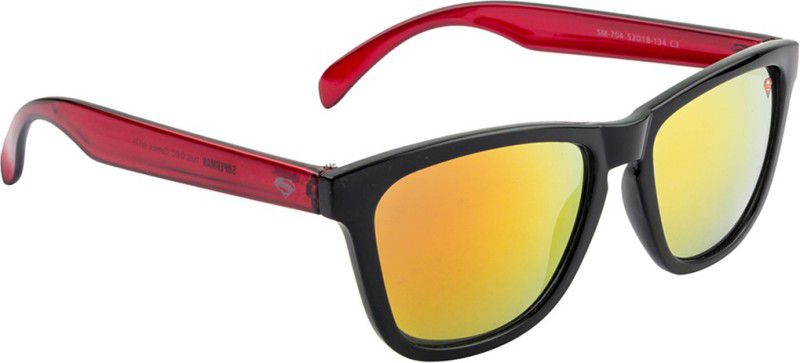 Mirrored Wayfarer Sunglasses (53)  (For Men & Women, Yellow)