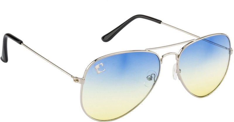 Aviator Sunglasses (Free Size)  (For Men, Blue, Yellow)