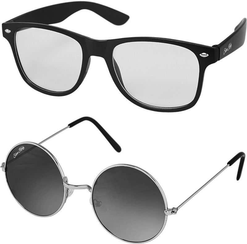 UV Protection Wayfarer Sunglasses (88)  (For Men & Women, Clear, Black)