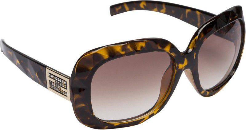 UV Protection, Gradient Rectangular Sunglasses (60)  (For Women, Brown)