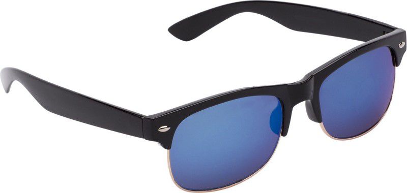 UV Protection, Mirrored Rectangular Sunglasses (54)  (For Men & Women, Blue)