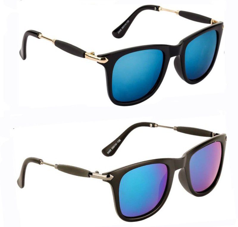 Mirrored, UV Protection Wayfarer Sunglasses (53)  (For Men & Women, Blue)
