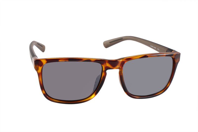 Polarized Retro Square Sunglasses (55)  (For Men & Women, Grey)