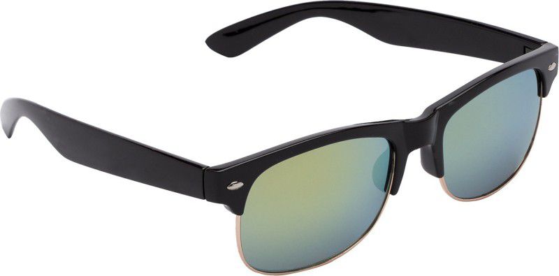 UV Protection, Mirrored Rectangular Sunglasses (54)  (For Men & Women, Green)