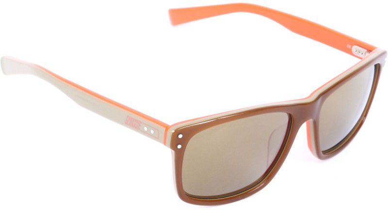 Mirrored Rectangular Sunglasses (58)  (For Men & Women, Golden)