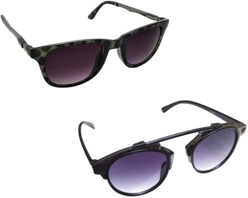 UV Protection, Gradient Wayfarer, Retro Square, Round Sunglasses (Free Size)  (For Men & Women, Grey)