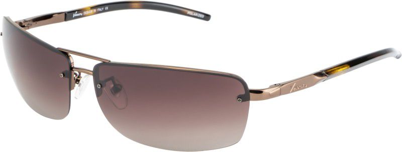 Polarized Rectangular Sunglasses (65)  (For Men, Grey)