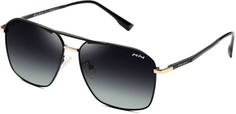 Polarized, Gradient Retro Square Sunglasses (59)  (For Men & Women, Grey)