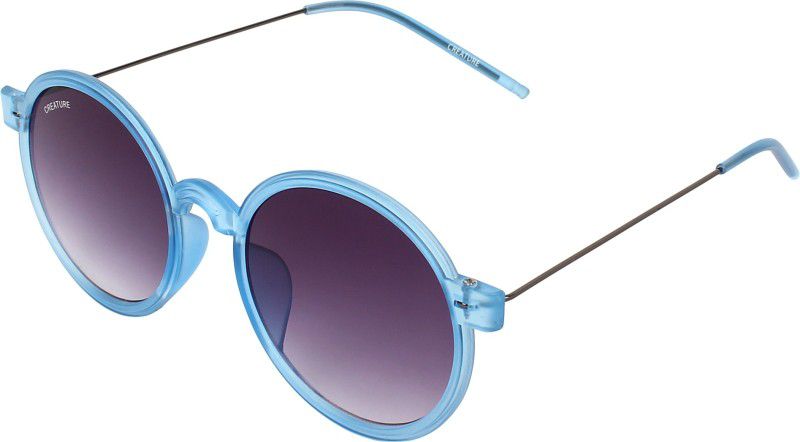 Gradient, UV Protection Round Sunglasses (Free Size)  (For Men & Women, Violet)