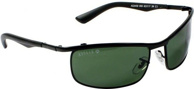 UV Protection Rectangular, Wrap-around Sunglasses (56)  (For Men & Women, Green)