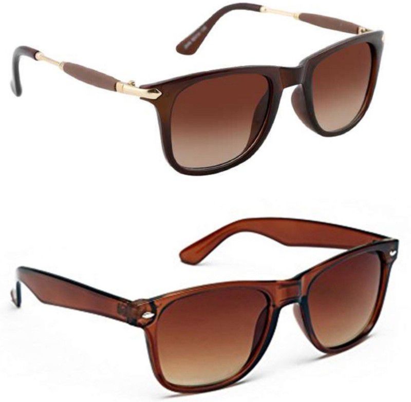 Retro Square, Wayfarer Sunglasses  (For Boys & Girls, Brown)