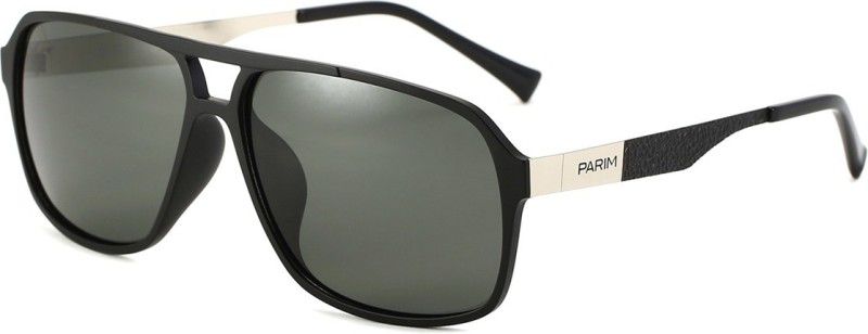 Polarized, UV Protection Aviator Sunglasses (60)  (For Men, Grey)