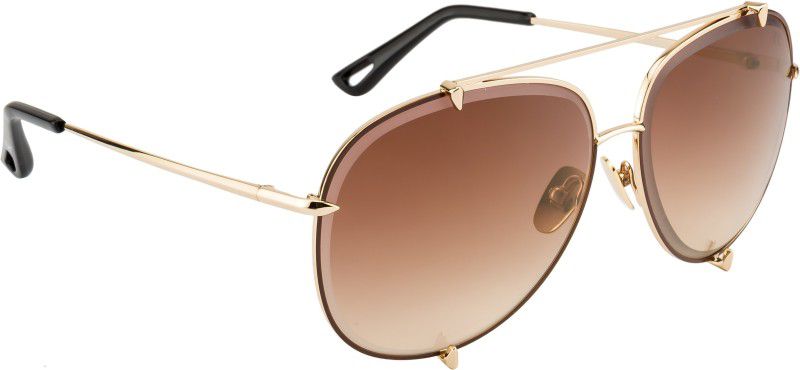 Mirrored Aviator Sunglasses (Free Size)  (For Men & Women, Brown, Golden)