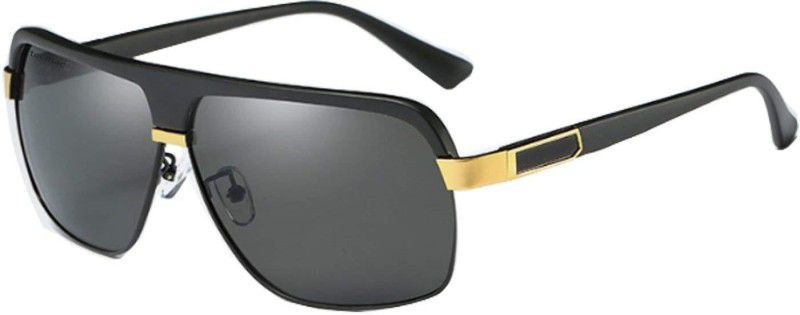 Polarized, Mirrored, UV Protection Wayfarer Sunglasses (65)  (For Men & Women, Black)