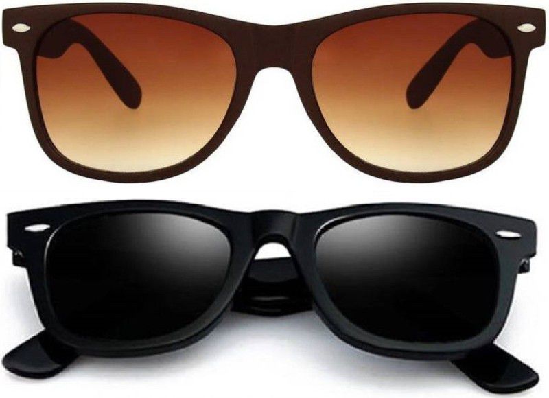 UV Protection Wayfarer Sunglasses (Free Size)  (For Men & Women, Black, Brown)