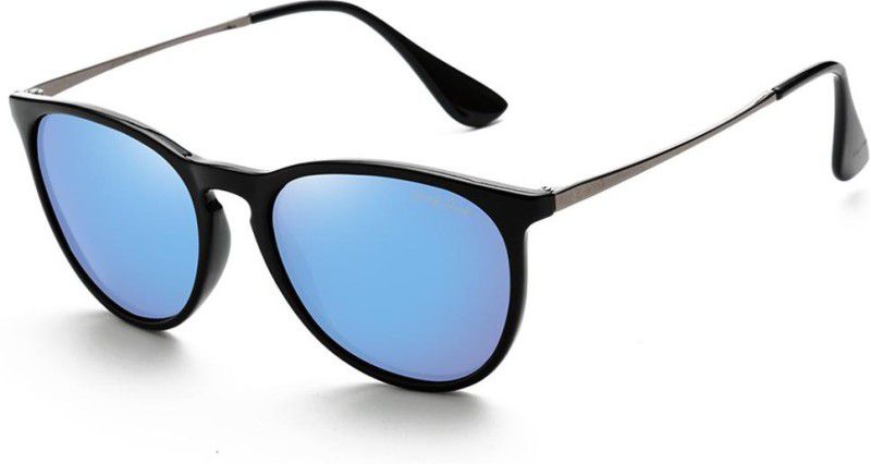 Polarized Oval Sunglasses (54)  (For Men & Women, Clear, Blue)