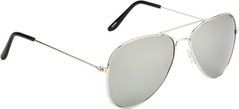 UV Protection, Mirrored Aviator Sunglasses (64)  (For Men & Women, Silver)